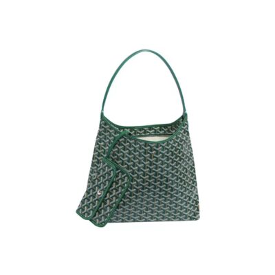 GOYARD Bohème Hobo Canvas & Calfskin Shoulder Tote – Green