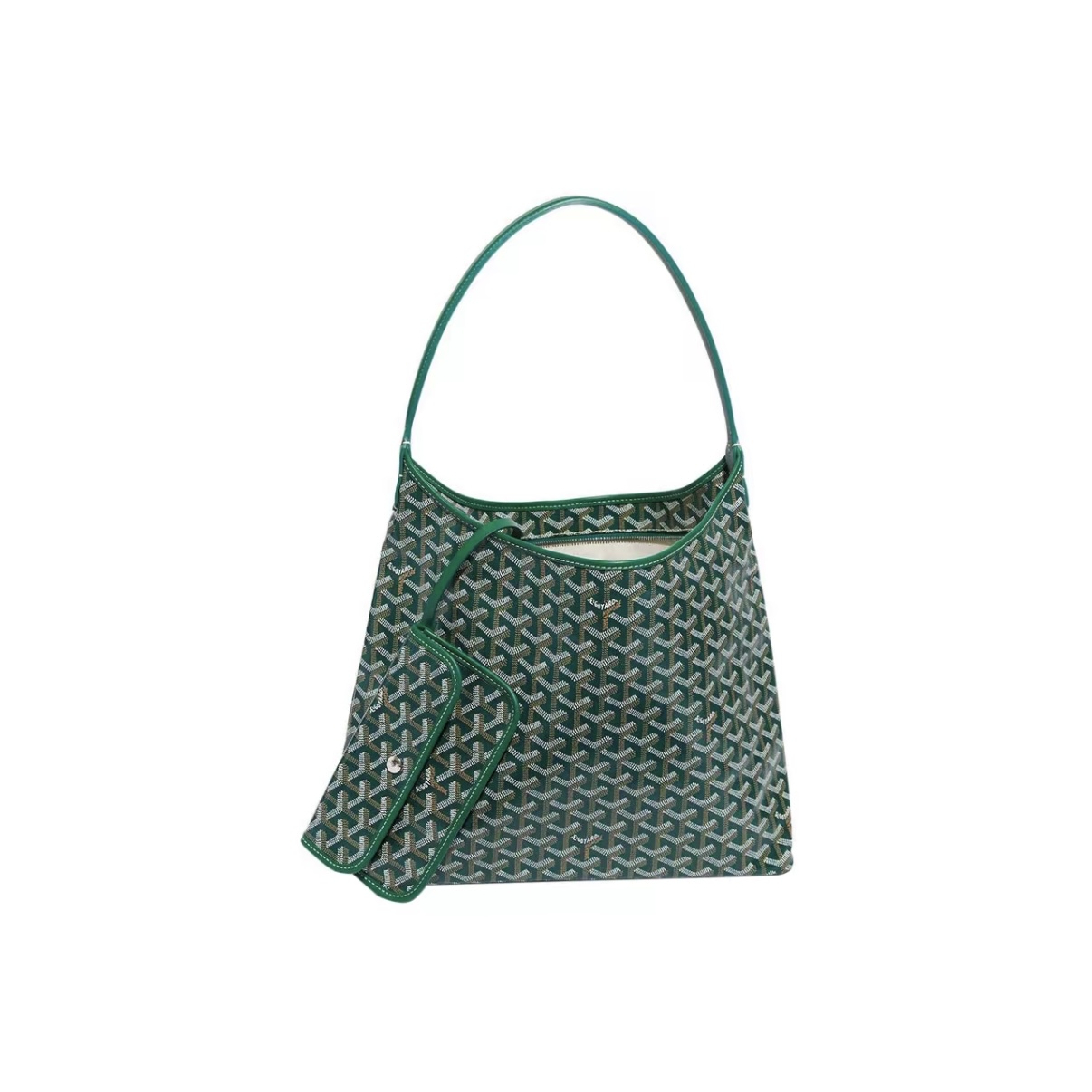 GOYARD Bohème Hobo Canvas & Calfskin Shoulder Tote – Green