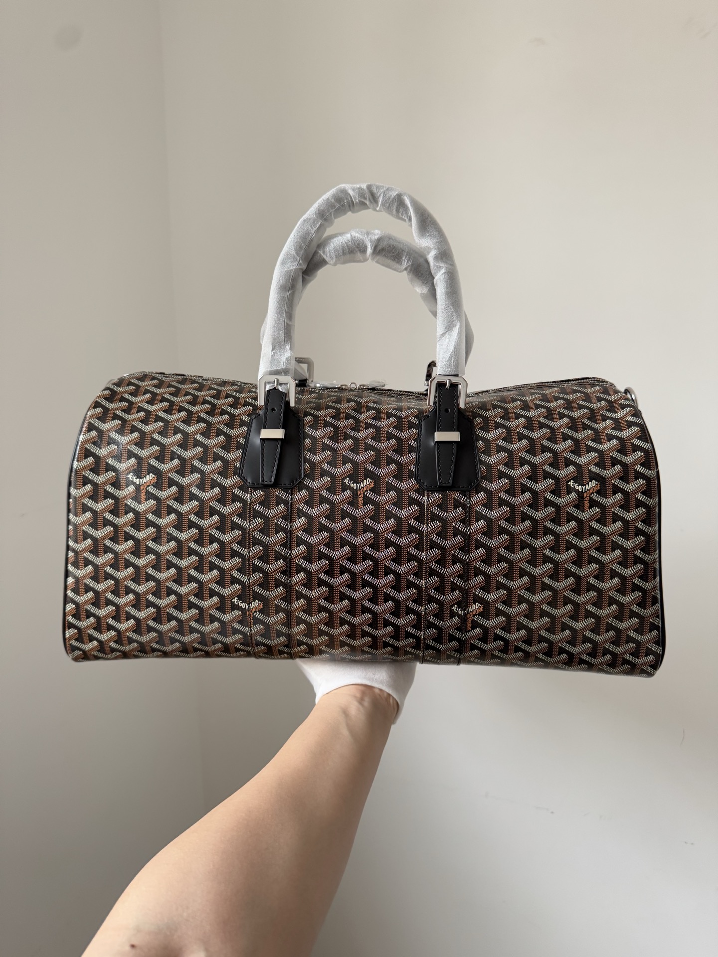 GOYARD Boston 45 Canvas & Leather Travel Bag – Black - Image 2