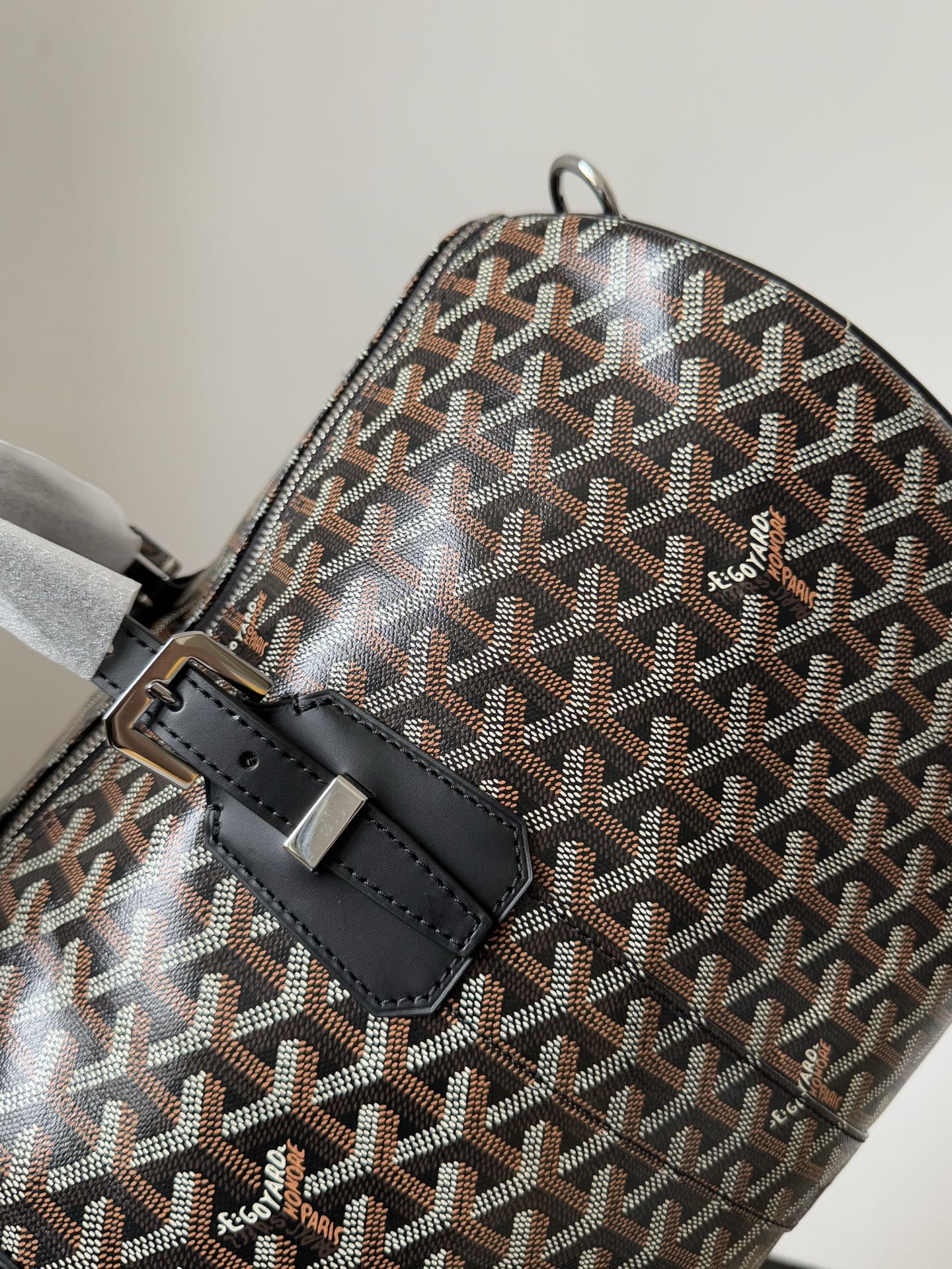 GOYARD Boston 45 Canvas & Leather Travel Bag – Black - Image 4