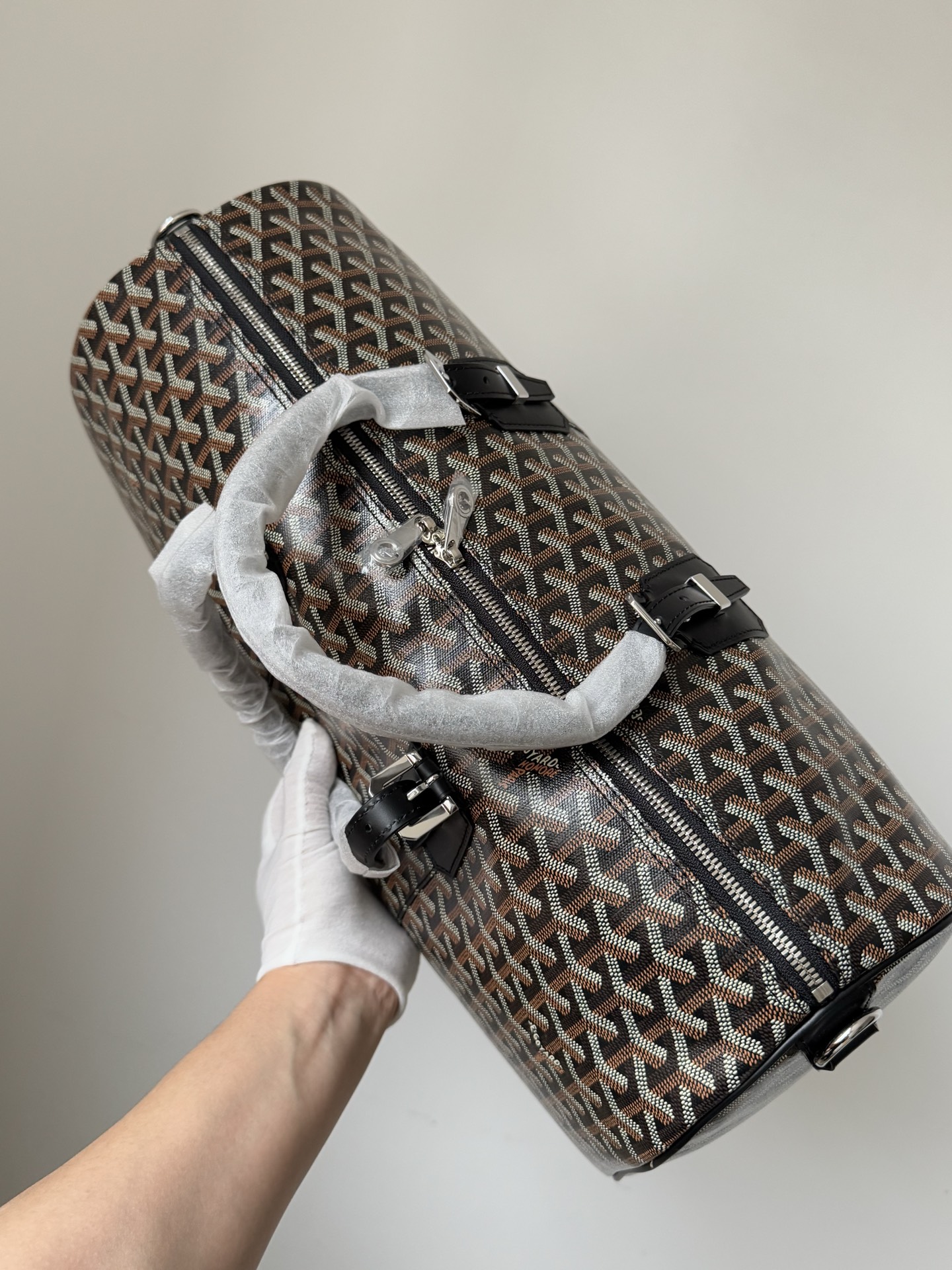 GOYARD Boston 45 Canvas & Leather Travel Bag – Black - Image 5