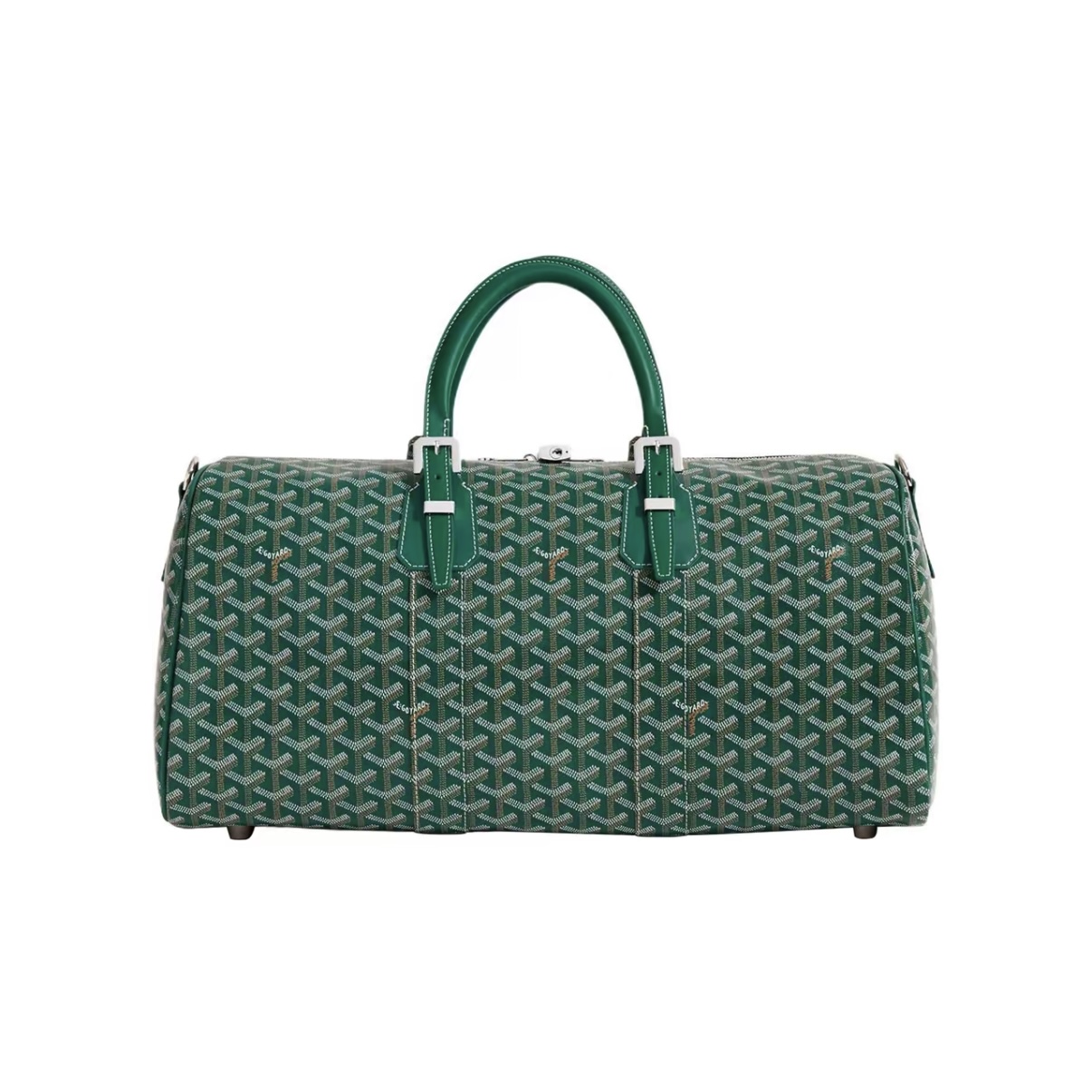 GOYARD Boston 45 Canvas & Leather Travel Bag – Green