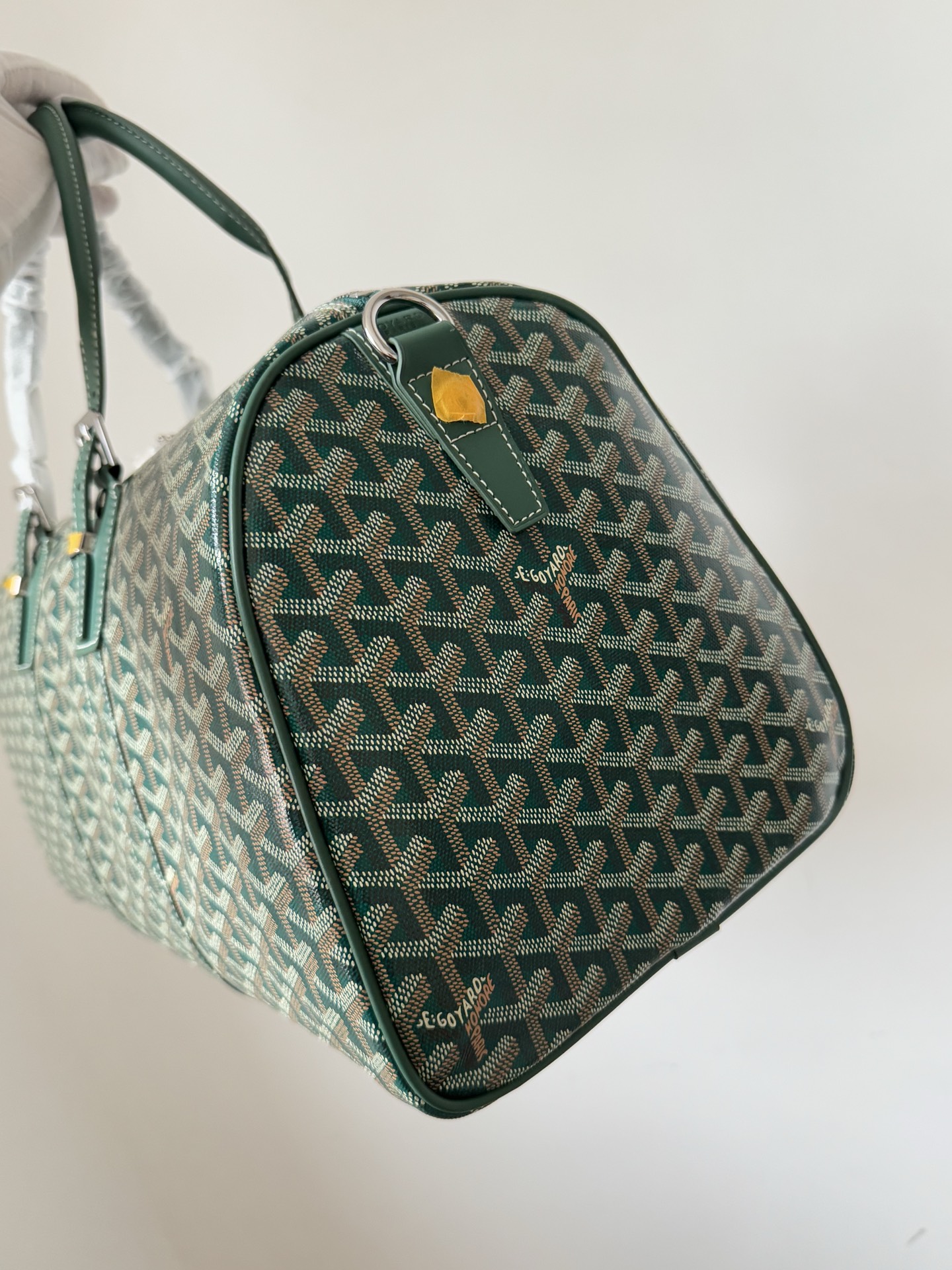 GOYARD Boston 45 Canvas & Leather Travel Bag – Green - Image 5