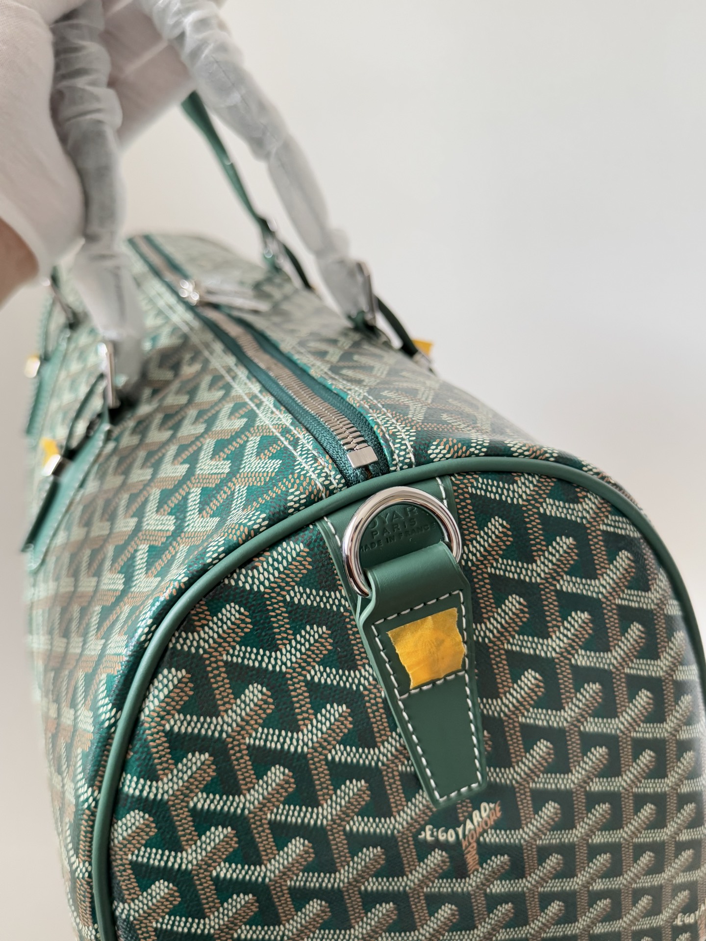 GOYARD Boston 45 Canvas & Leather Travel Bag – Green - Image 7