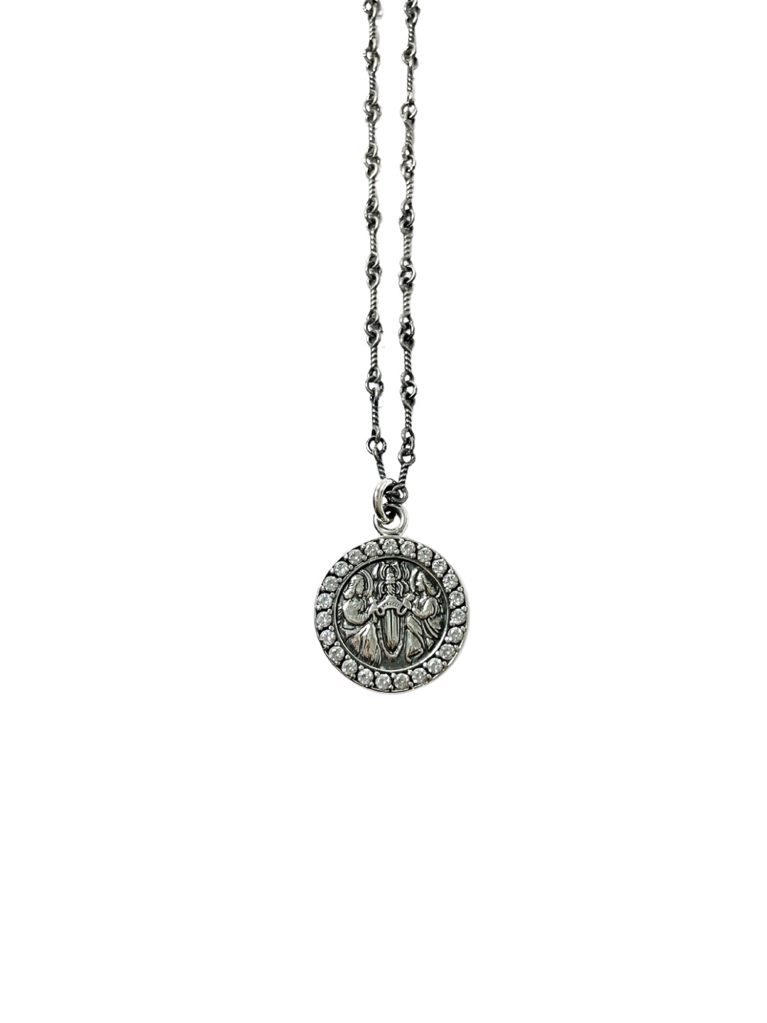 Chrome Hearts Full Diamond Angel Medallion Necklace