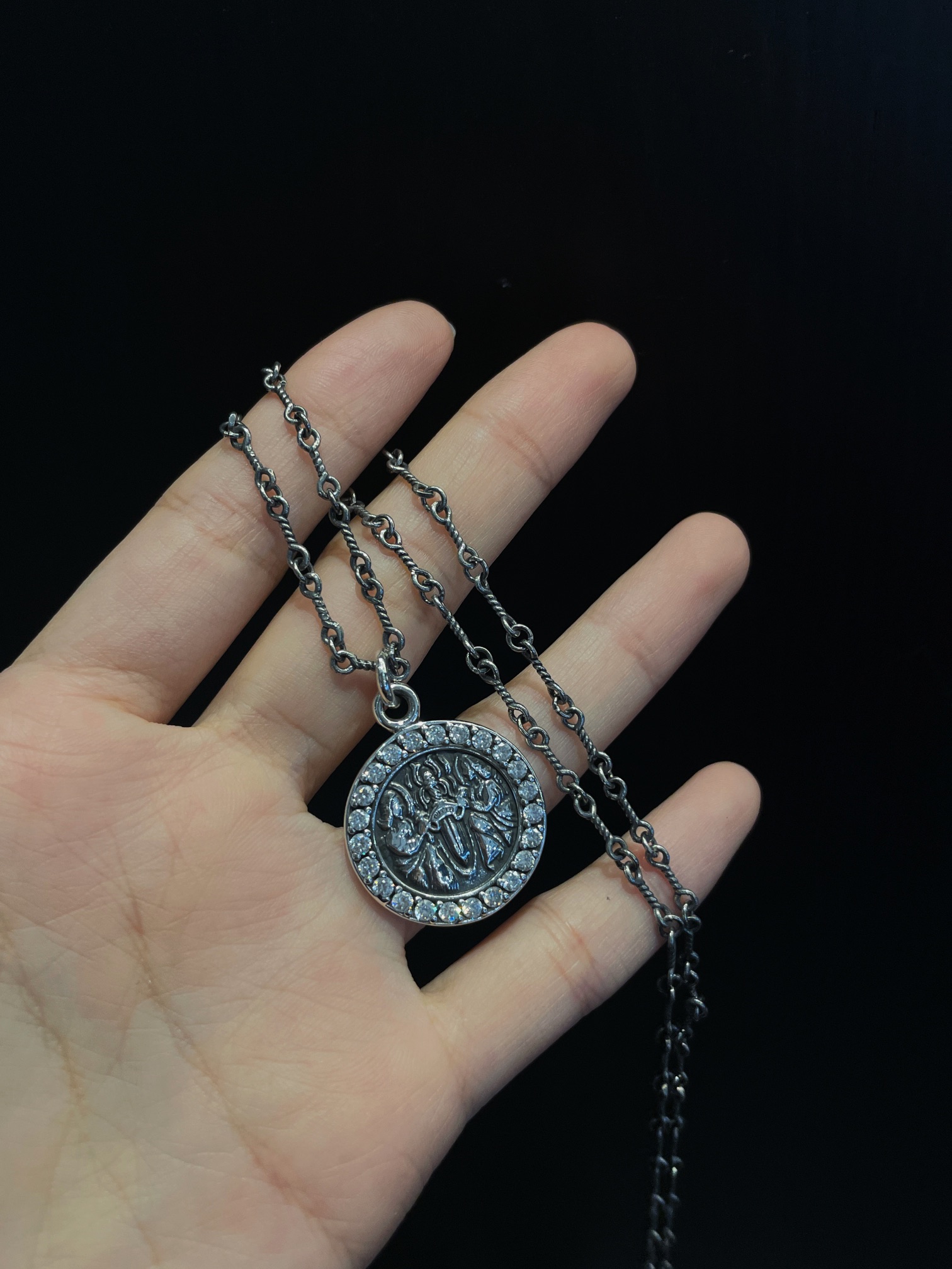 Chrome Hearts Full Diamond Angel Medallion Necklace - Image 7