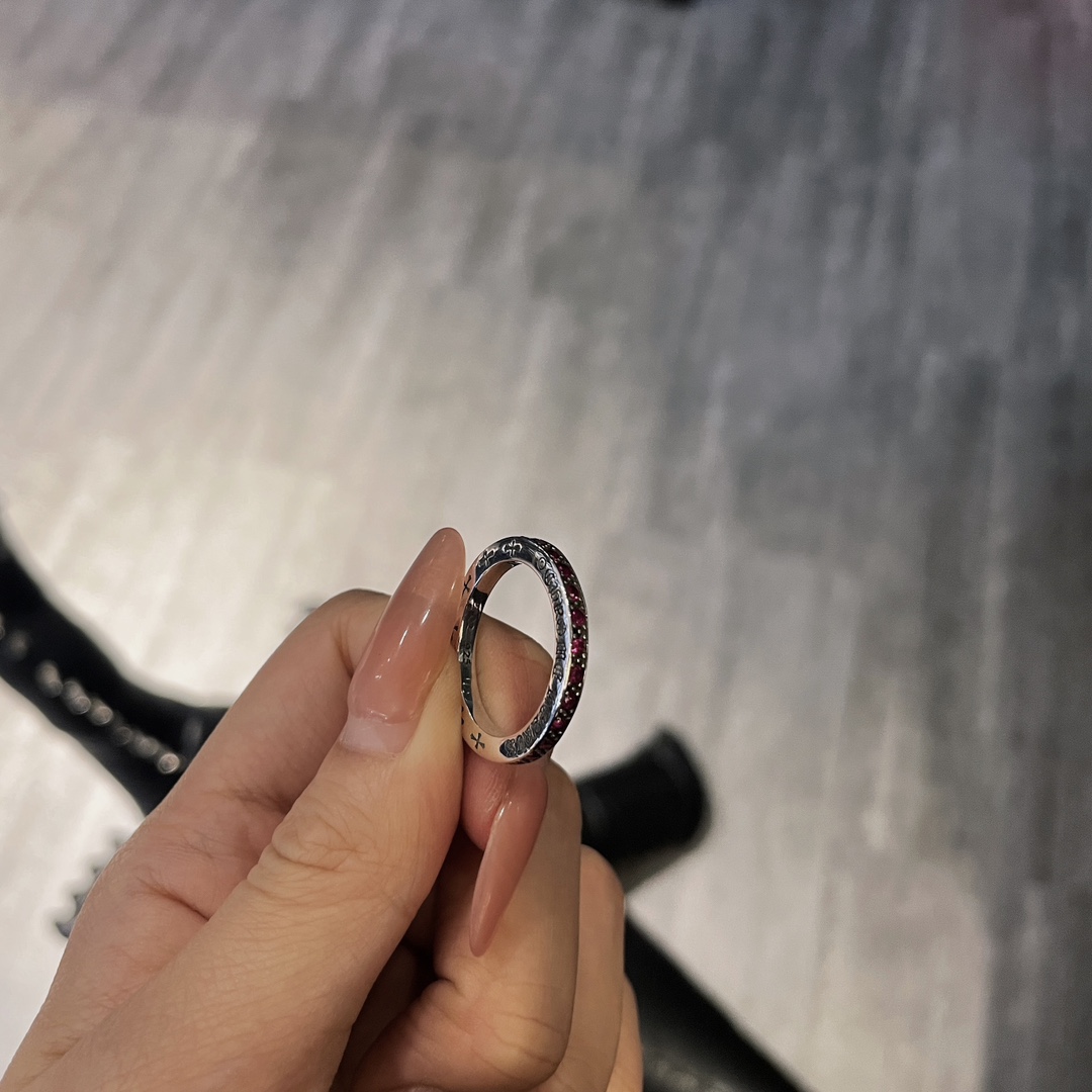 Chrome Hearts 3mm Red Diamond Band - Image 6