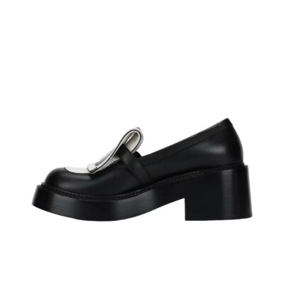 Chanel Calfskin Round Toe Slip-On Loafers Women Black
