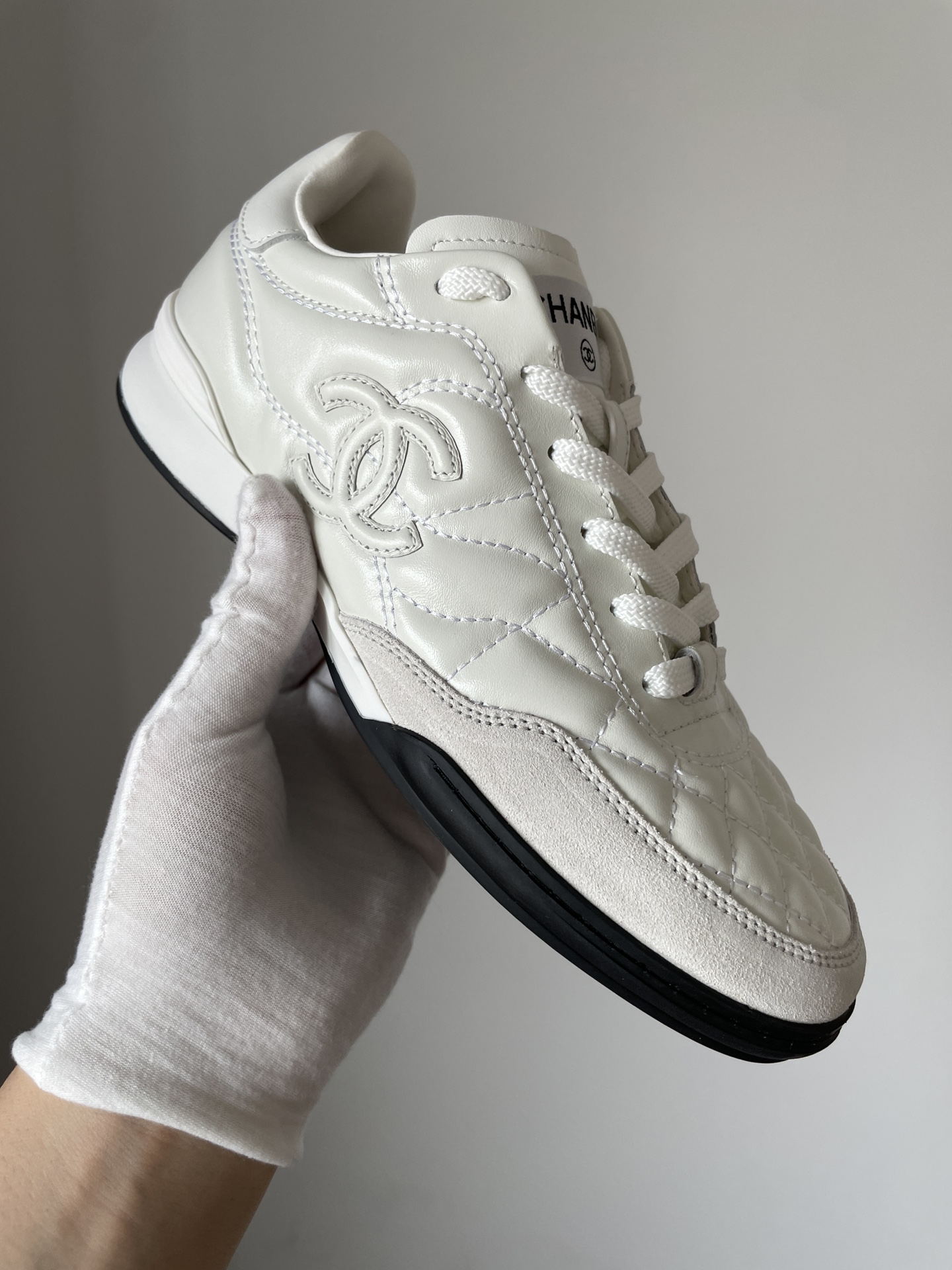 Chanel 25S Round Toe Lace-Up Low-Top Sneakers Women White - Image 5