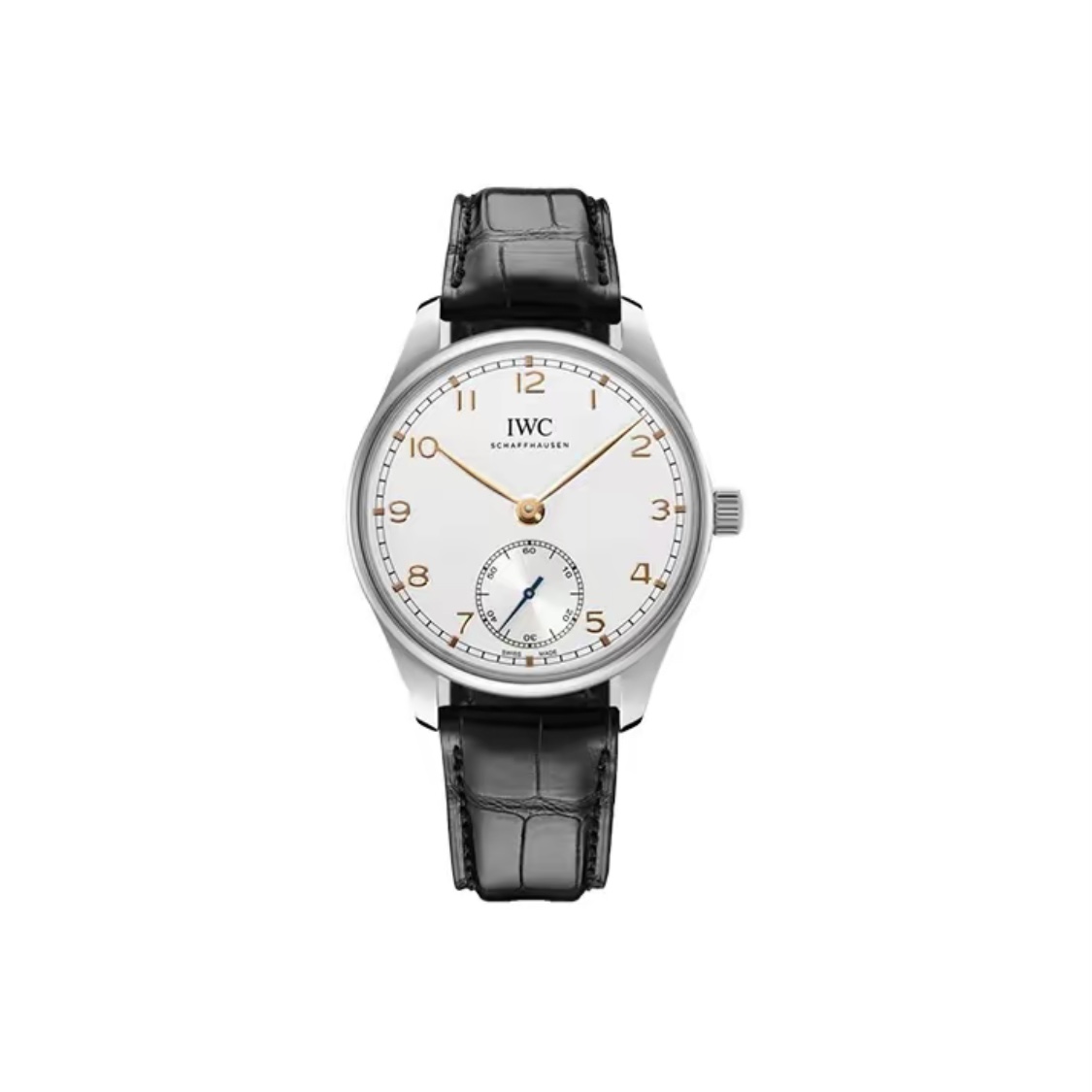 IWC Portuguese Automatic IW358303 Men's Watch 40.4mm White Dial Stainless Steel Case Leather Strap