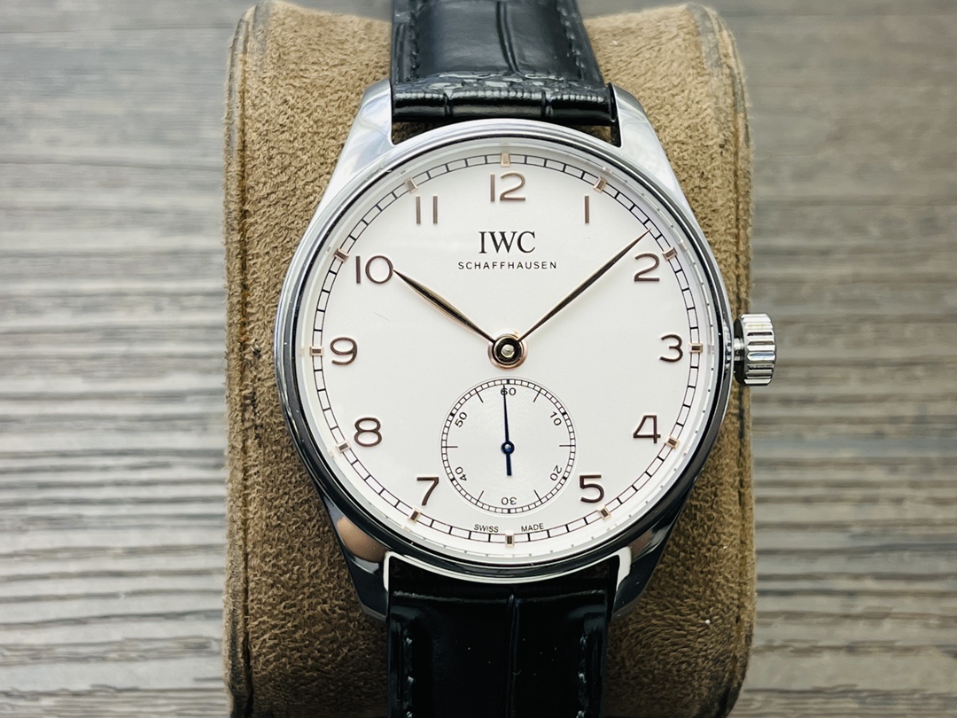 IWC Portuguese Automatic IW358303 Men's Watch 40.4mm White Dial Stainless Steel Case Leather Strap - Image 2