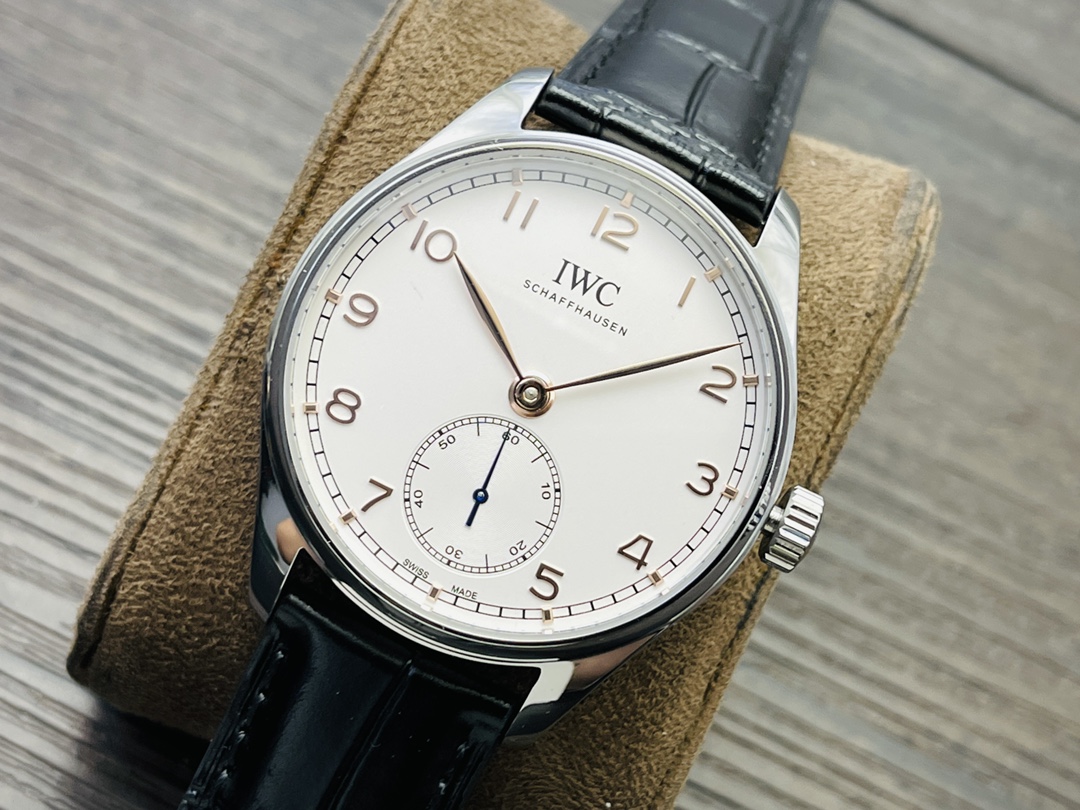 IWC Portuguese Automatic IW358303 Men's Watch 40.4mm White Dial Stainless Steel Case Leather Strap - Image 4