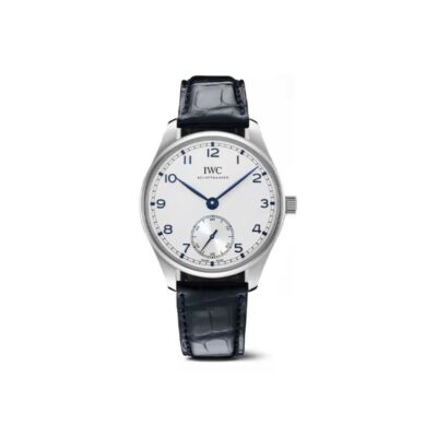 IWC Portuguese Automatic IW358304 Men's Watch 40.4mm White Dial Stainless Steel Case Leather Strap