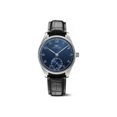 IWC Portuguese Automatic IW358305 Men's Watch 40.4mm Blue Dial Stainless Steel Case Leather Strap