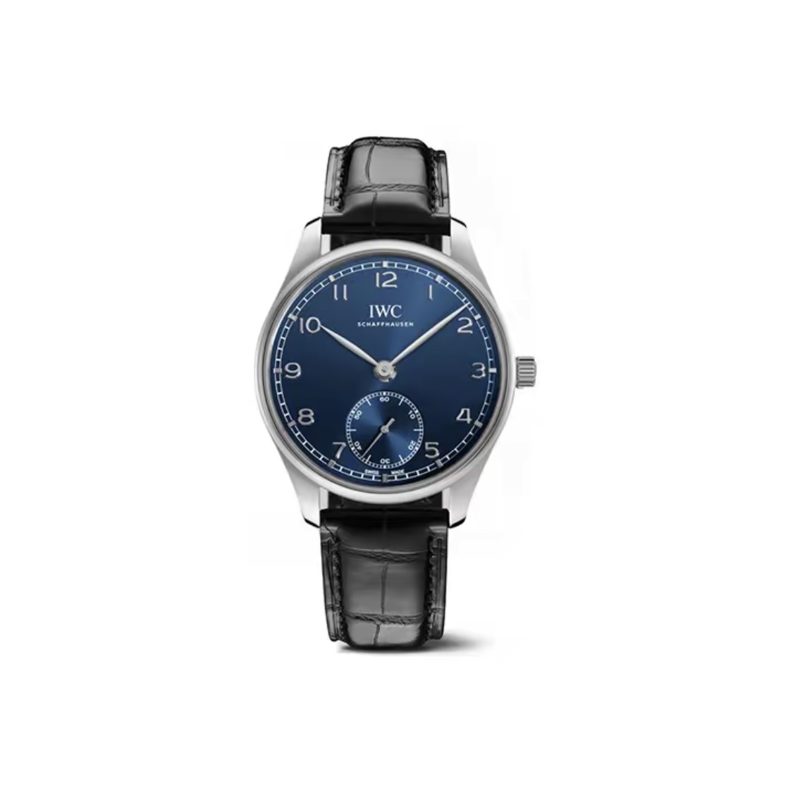 IWC Portuguese Automatic IW358305 Men's Watch 40.4mm Blue Dial Stainless Steel Case Leather Strap