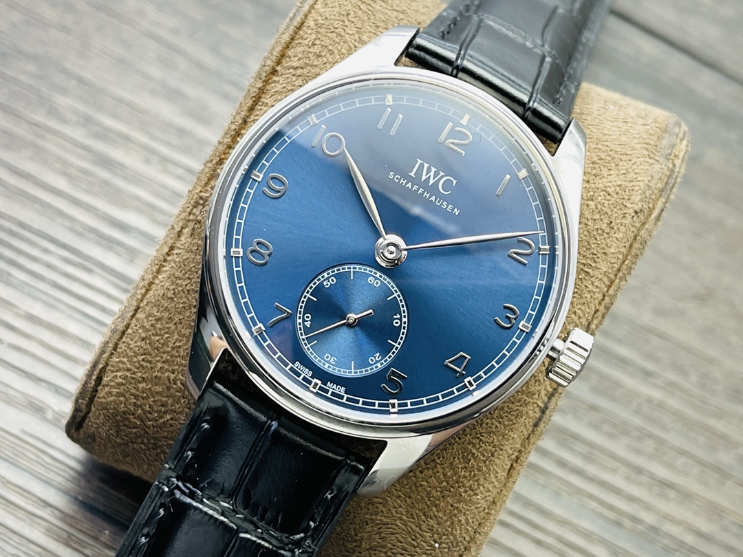 IWC Portuguese Automatic IW358305 Men's Watch 40.4mm Blue Dial Stainless Steel Case Leather Strap - Image 4