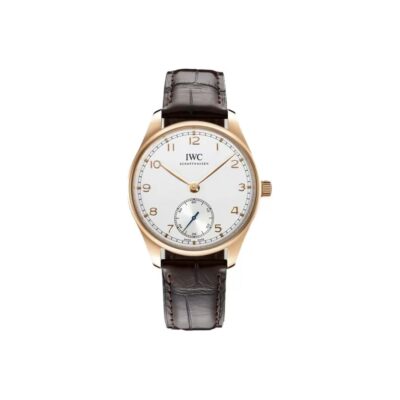 IWC Portuguese Automatic IW358306 Men's Watch 40.4mm White Dial 18ct Rose Gold Case Leather Strap