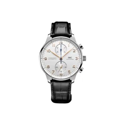 IWC Portuguese Chronograph 41mm White Dial Stainless Steel Case Leather Strap