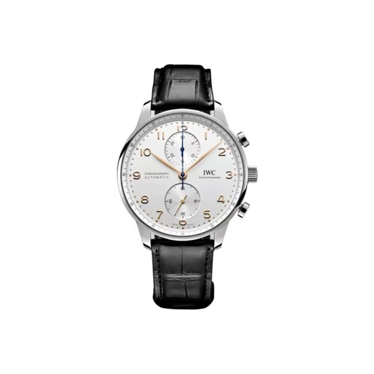 IWC Portuguese Chronograph 41mm White Dial Stainless Steel Case Leather Strap
