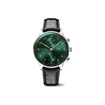 IWC Portuguese Automatic 41mm Green Dial Stainless Steel Case Leather Strap