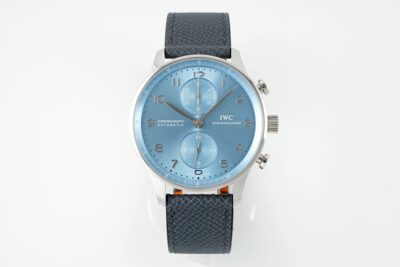 IWC Portuguese Automatic 41mm Blue Dial 18K White Gold Case Leather Strap