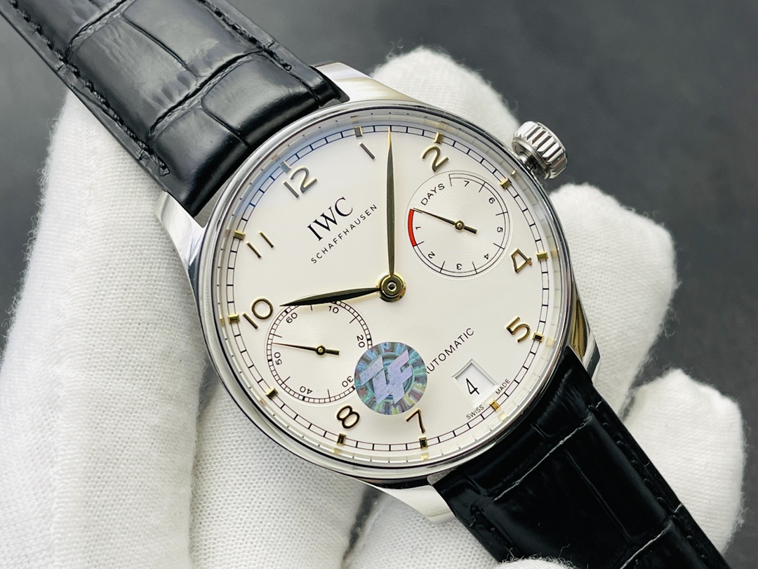 IWC Portuguese Automatic 42.3mm White Dial Stainless Steel Case Leather Strap - Image 2