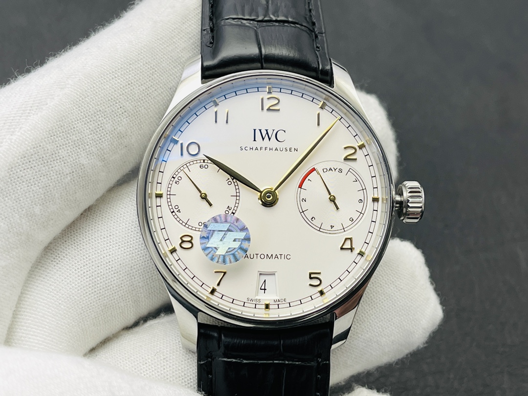 IWC Portuguese Automatic 42.3mm White Dial Stainless Steel Case Leather Strap - Image 3