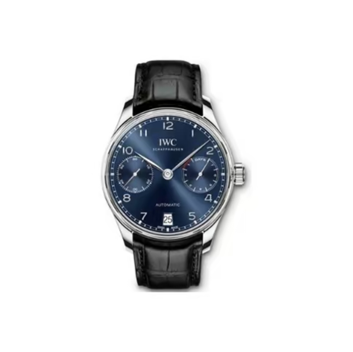 IWC Portuguese Automatic 42.3mm Blue Dial Stainless Steel Case Leather Strap