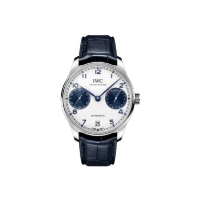 IWC Portuguese Automatic 42.3mm Panda Dial Stainless Steel Case Leather Strap