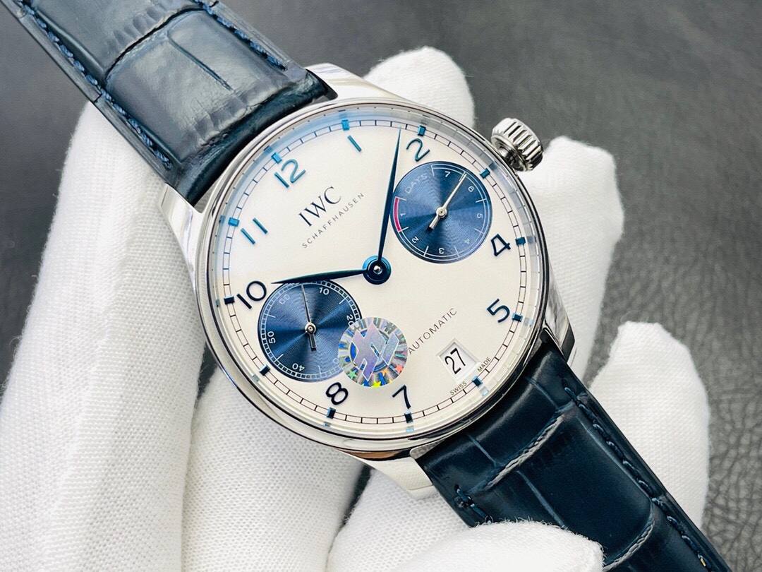 IWC Portuguese Automatic 42.3mm Panda Dial Stainless Steel Case Leather Strap - Image 2