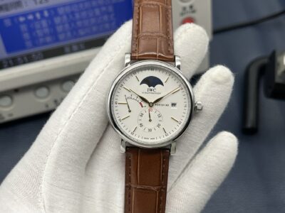 IWC Portofino Hand-Wound 8 Days 45mm Silver Dial Stainless Steel Watch