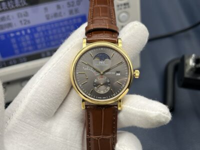 IWC Portofino Hand-Wound Moonphase 45mm Grey Dial 18K Red Gold Watch