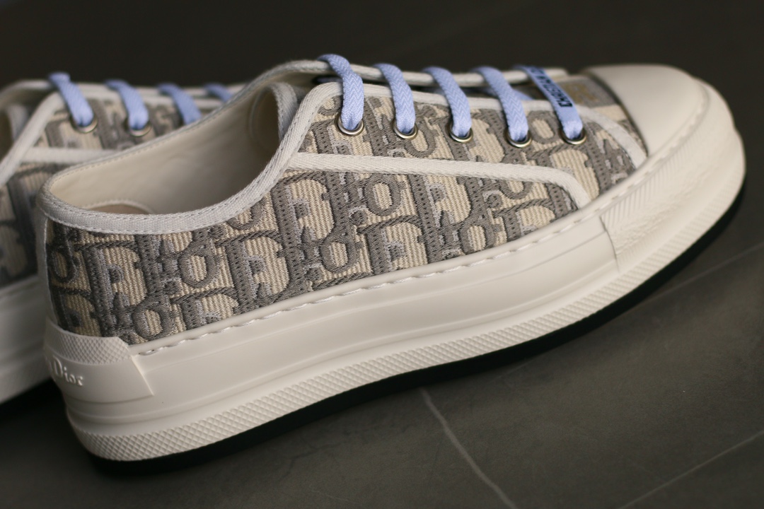Dior Walk'n'Dior Platform Oblique Embroidered Low-Top Sneakers Women Gray - Image 6
