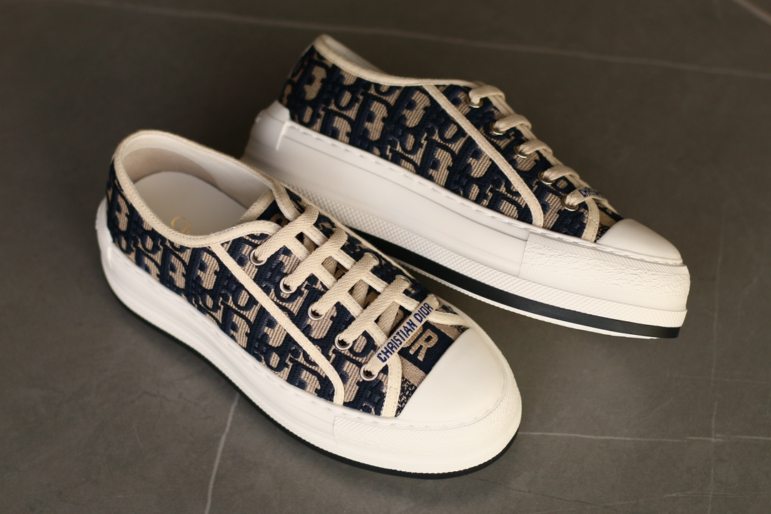 Dior Walk'n'Dior Embroidered Oblique Low-Top Sneakers Women Beige - Image 7