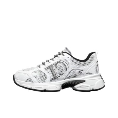 Dior Chrono Round Toe Lace-Up Running Sneakers Women White
