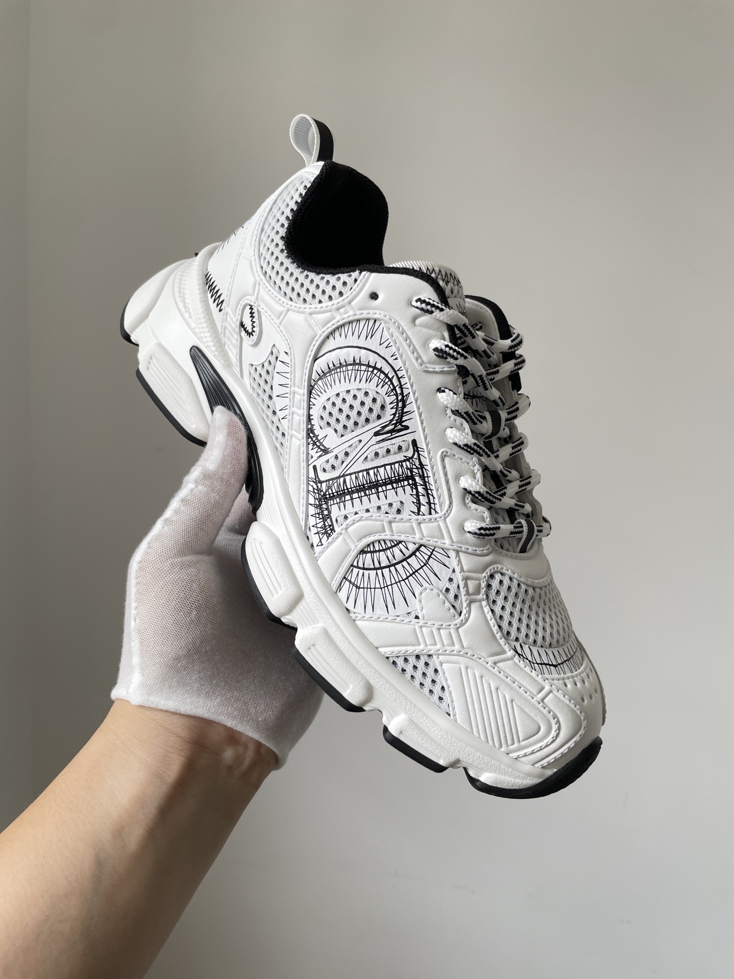 Dior Chrono Round Toe Lace-Up Running Sneakers Women White - Image 2