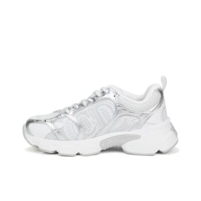 Dior Chrono Mesh and Silver-Tone Laminated Leather Panel Low-Top Sneakers Women White