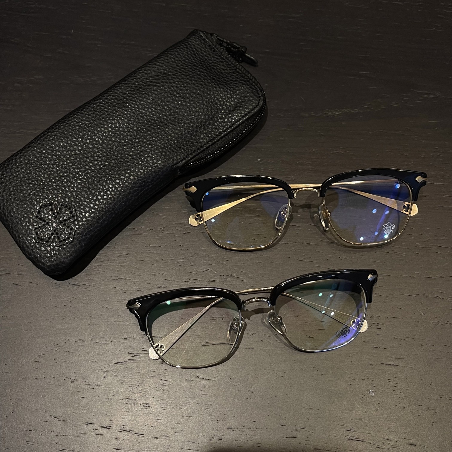 Chrome Hearts Classic Cross Floral Half-Frame - Image 4