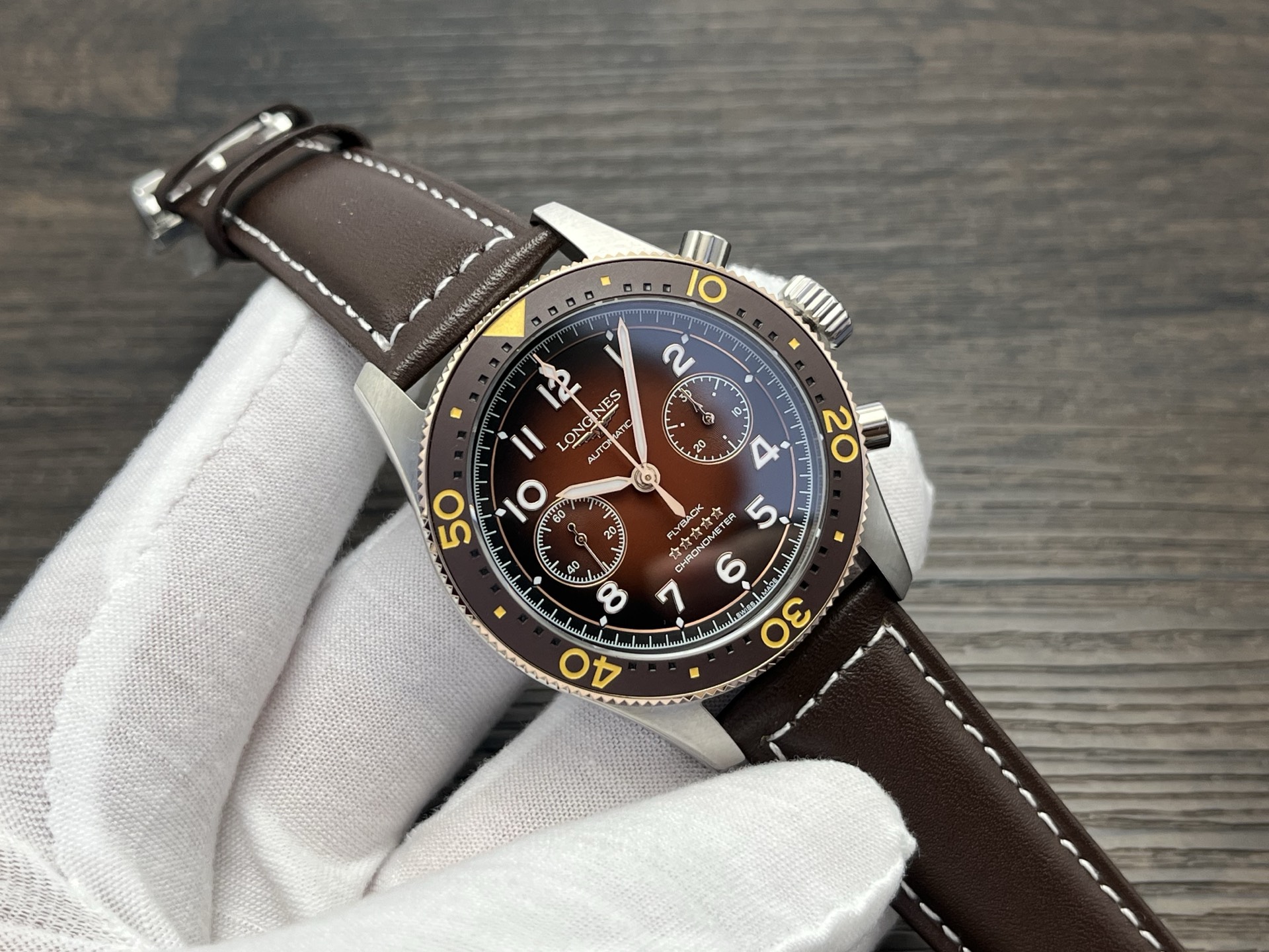 Longines Spirit Flyback Chronograph 42mm Brown Dial - Image 2