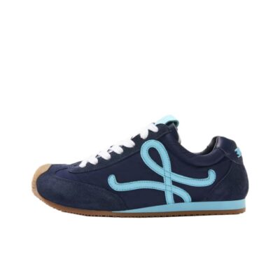 Loewe Ballet Runner 2.0 Nylon Calfskin Lunar New Year Edition Anagram L Logo Lace-Up Trainers Unisex Navy Blue