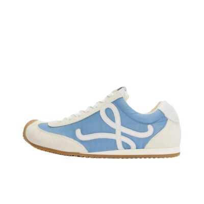 Loewe Ballet Runner 2.0 Calfskin Round Toe Lace-Up Low-Top Sneakers Women Blue