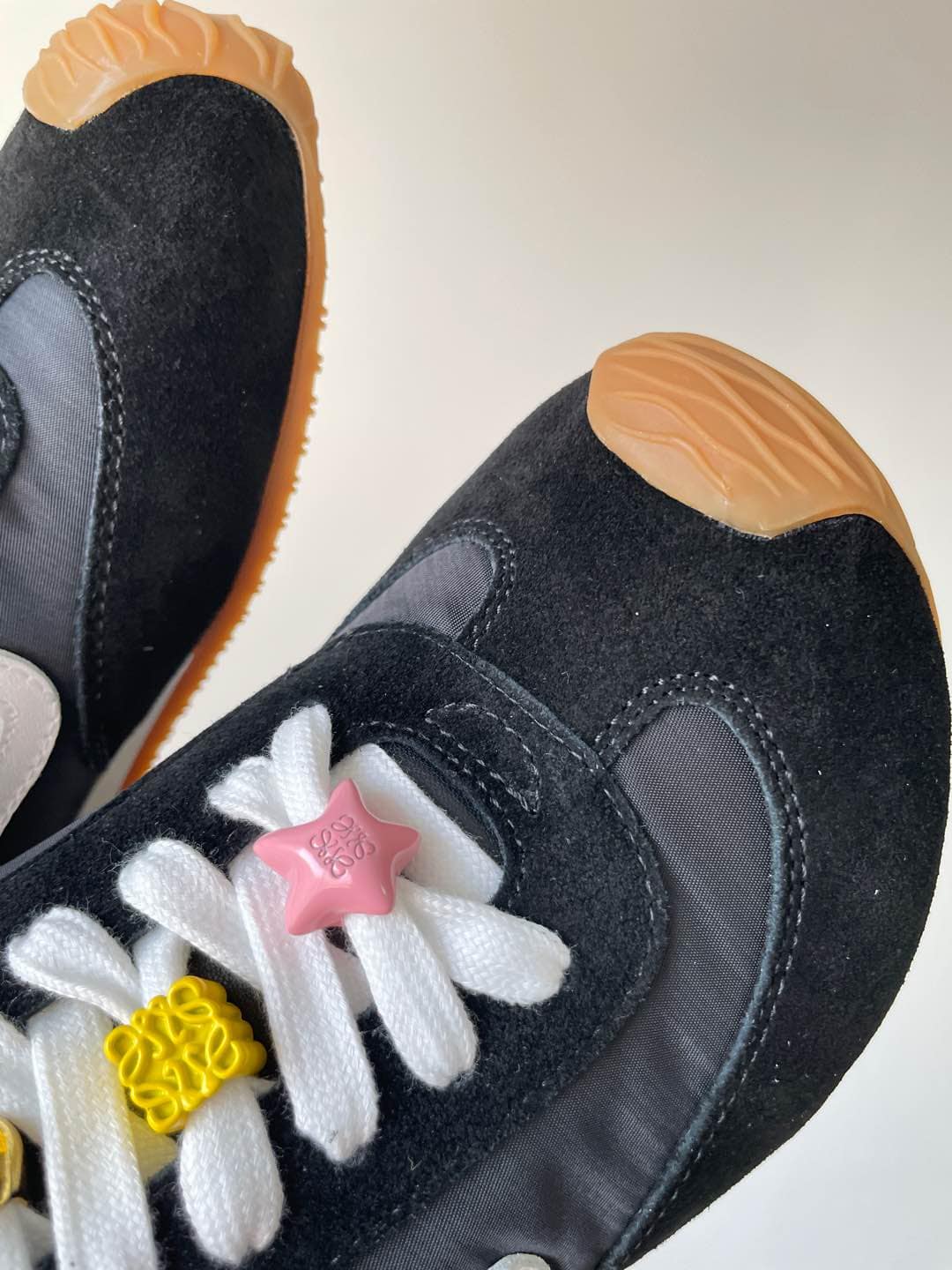 Loewe Ballet Runner 2.0 Nylon Calfskin Round Toe Lace-Up Low-Top Trainers Unisex Black - Image 4