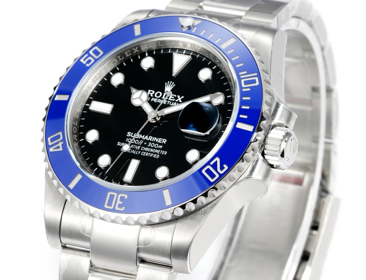 Rolex Submariner Date Blue Bezel White Gold - Image 3
