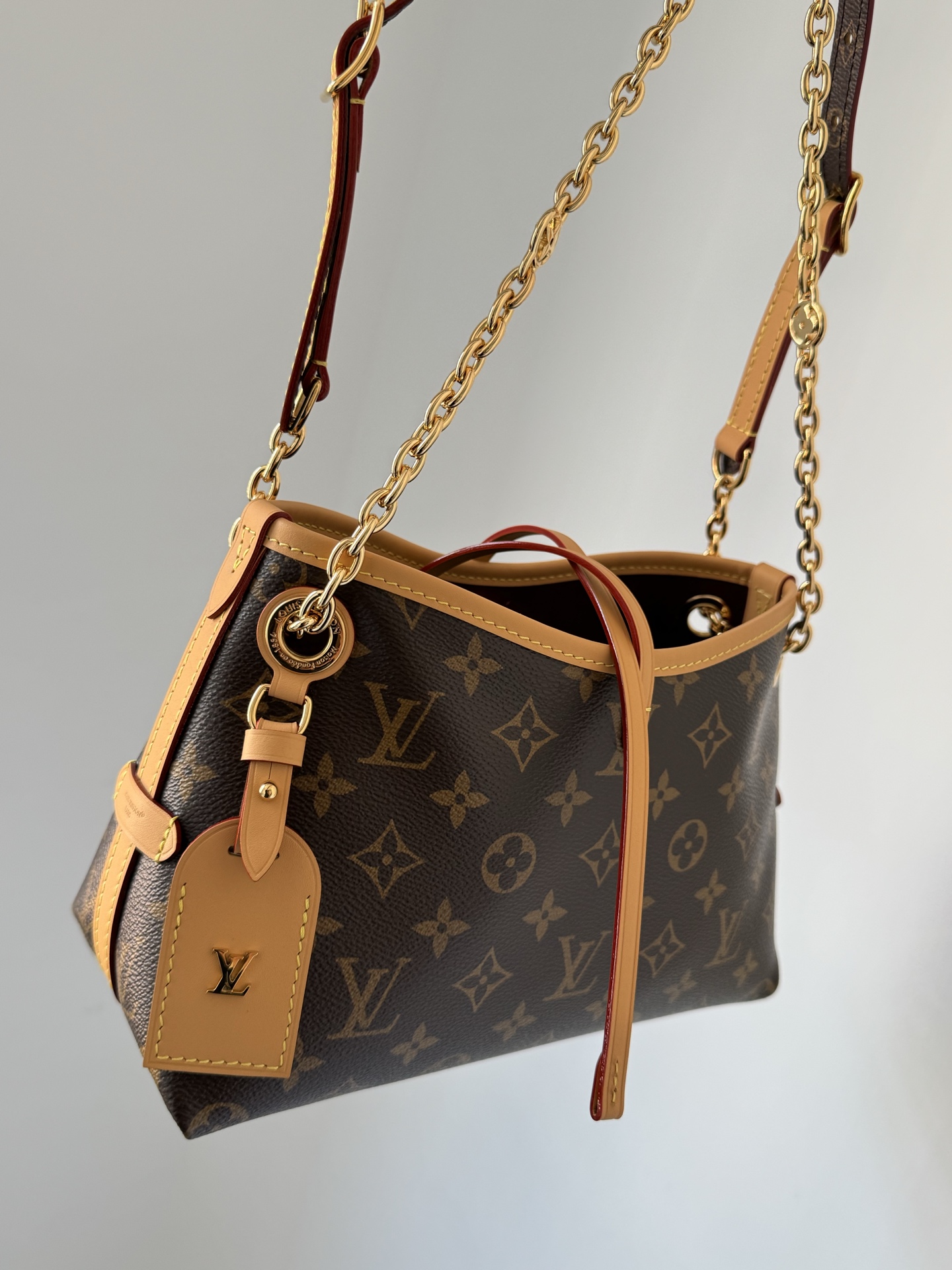 Louis Vuitton CarryAll BB Monogram Canvas Shoulder Bag Brown - Image 3