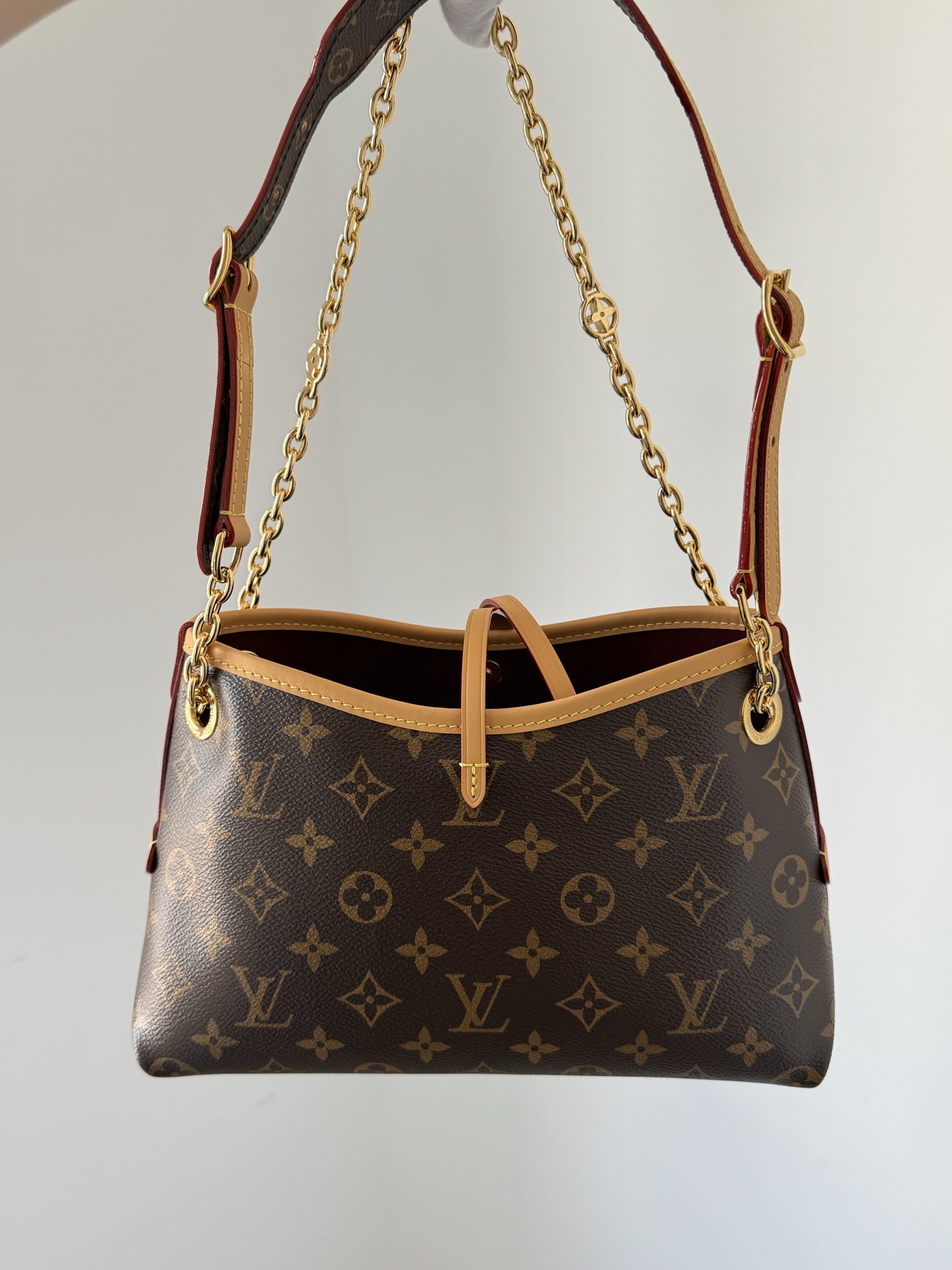 Louis Vuitton CarryAll BB Monogram Canvas Shoulder Bag Brown - Image 4