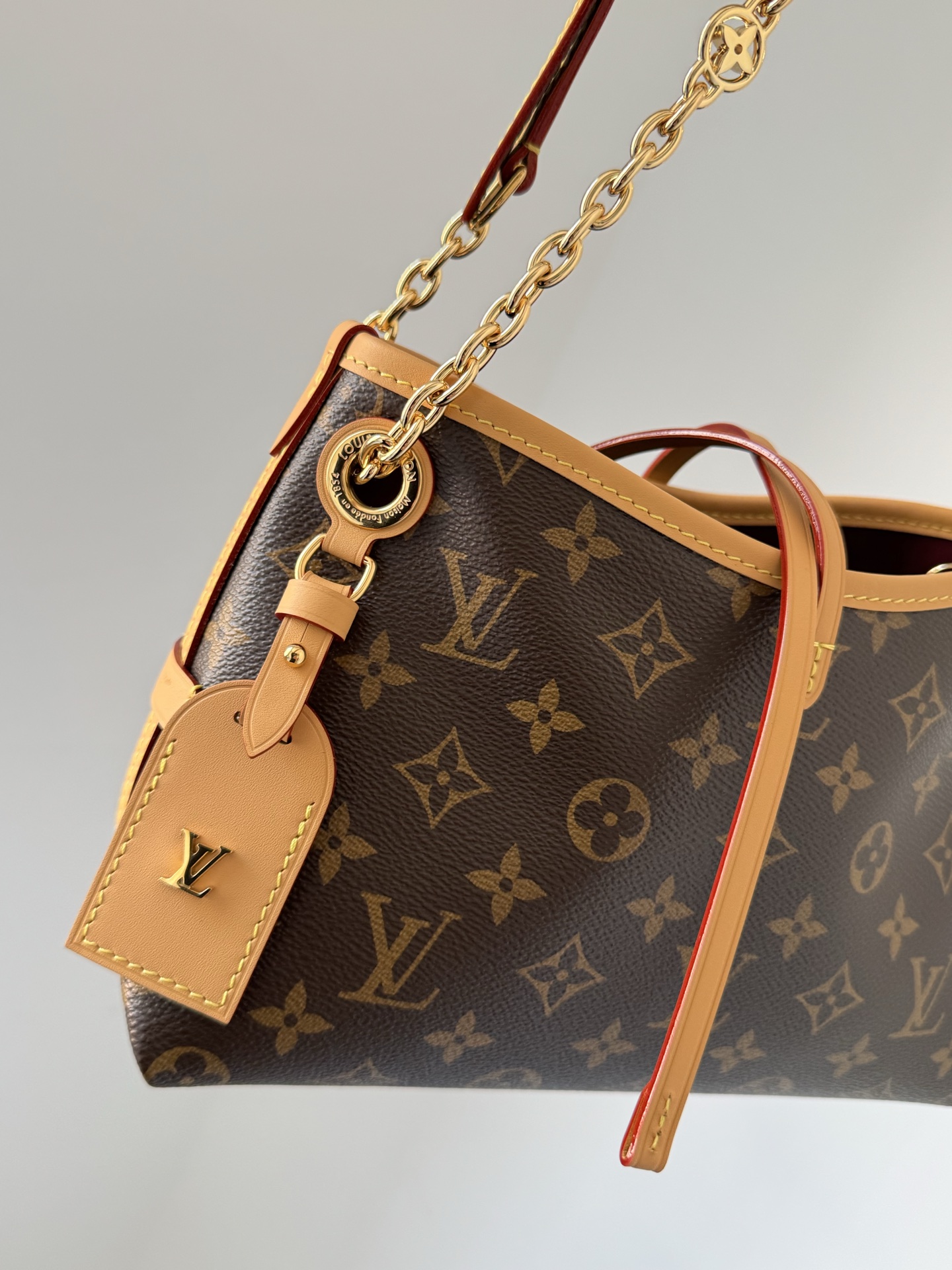 Louis Vuitton CarryAll BB Monogram Canvas Shoulder Bag Brown - Image 5