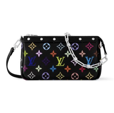 Louis Vuitton x Takashi Murakami Pochette Accessories Black Multicolor