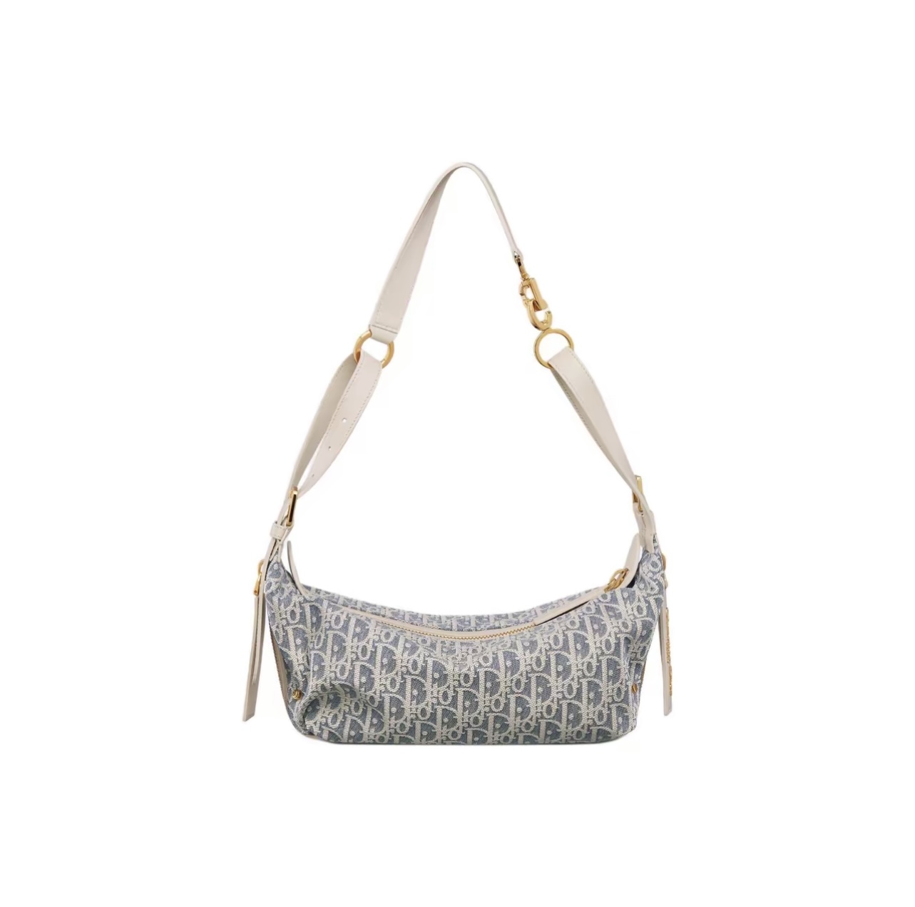 Dior D-Journey Small Blue Calfskin and Canvas Handbag