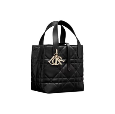Dior Toujours Small Black Cannage Calfskin Vertical Tote Bag