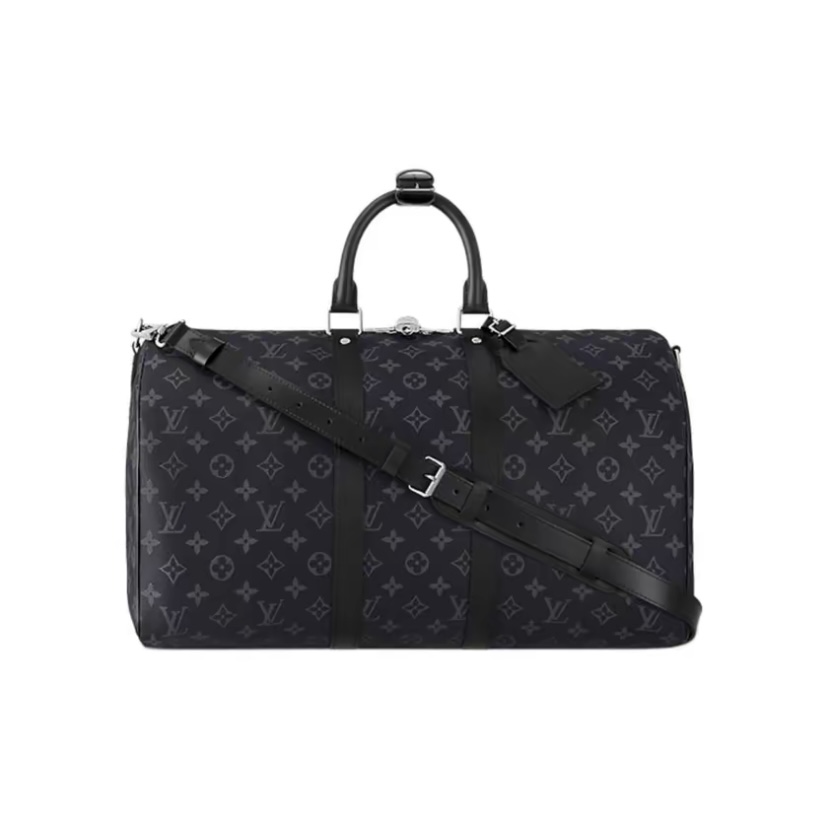 Louis Vuitton Keepall 45 Monogram Eclipse Canvas Travel Bag – Black/Grey